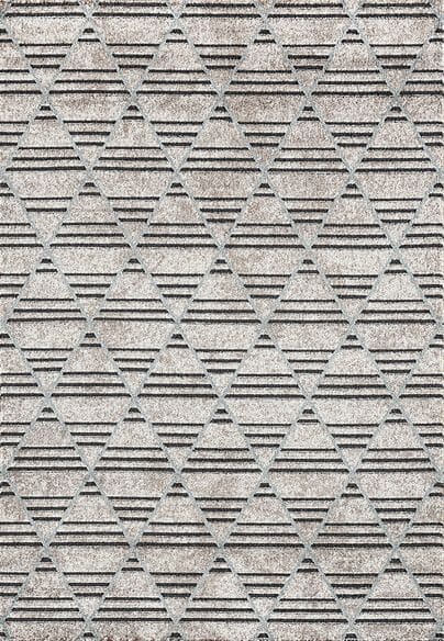 Dynamic Rugs ROBIN 1156-895 Taupe and Dark Grey and Light Blue